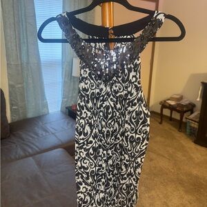 INC International Concepts Black and White Sequin Dress